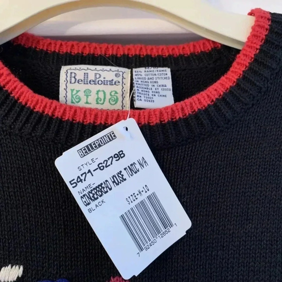 VTG BELLEPOINTE SWEATER Granny Square Crochet GIRLS SZ M /10 Gingerbread NOS - Picture 5 of 9